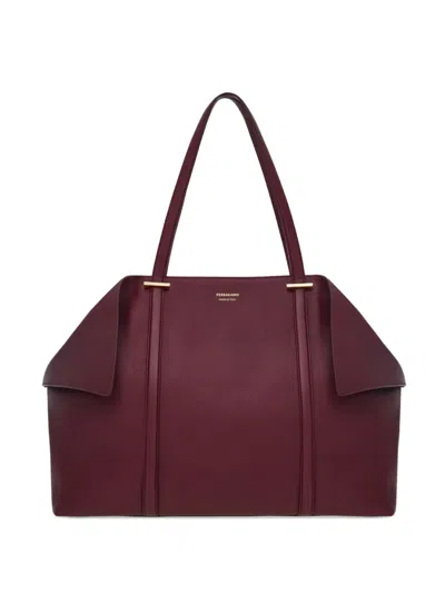 Ferragamo Large Folded-sides Tote Bag In Neutral