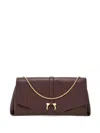 Ferragamo Shoulder Bag With Chain Strap And Gold-tone Hardware In Red