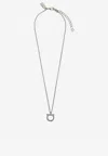 Ferragamo Small Gancini Crystal-embellished Necklace In Silver