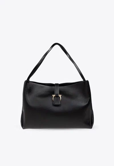 Ferragamo Large Gancini Leather Tote Bag