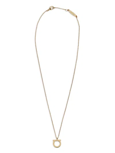 Ferragamo Large Gancini Pendant Necklace In Gold