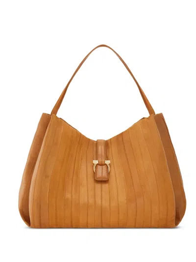 Ferragamo Large Gancini Tote Bag In Purple
