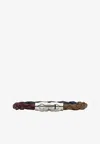 Ferragamo Large Gancini Tri-color Braided Bracelet In Brown