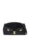 Ferragamo Hug Pouch Large Suede-trimmed Leather Shoulder Bag In Black