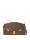 Ferragamo Large Hug Clutch Bag In Brown