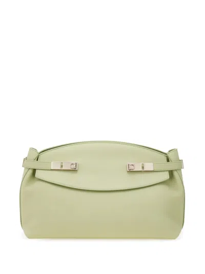 Ferragamo Large Hug Clutch Bag In Green
