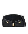 Ferragamo Hug Pouch Large Suede-trimmed Leather Shoulder Bag In Black