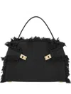 Ferragamo Large Hug Fringe-detail Shoulder Bag In Black