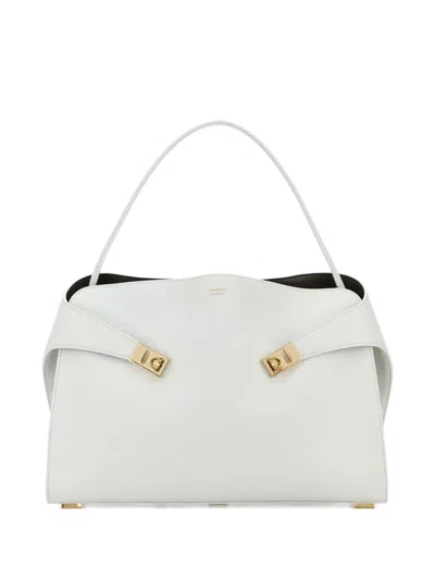 Ferragamo Large Hug Shoulder Bag In White