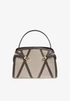 Ferragamo Large Hug Soft Shoulder Bag With Leather Trims In White