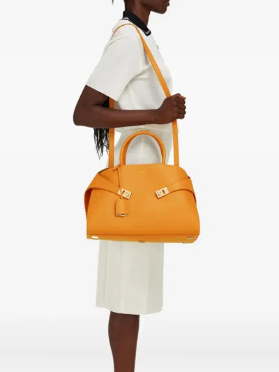 Ferragamo Large Hug Tote Bag In Orange