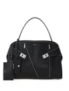 Ferragamo Hug Soft Shoulder Bag Multi-zip (m) In Black