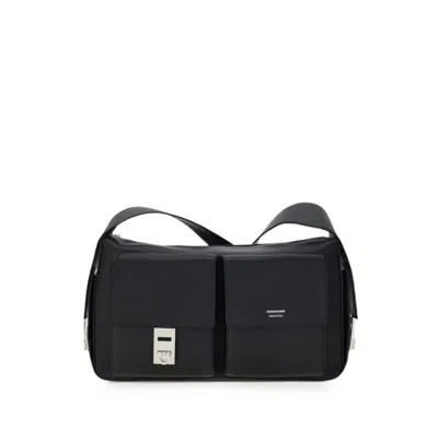Ferragamo Large Hug-buckle Messenger Bag In Black