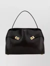Ferragamo Dark Brown Leather Large Hug Soft Shoulder Bag