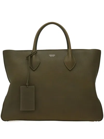 Ferragamo Large Dual-handle Shoulder Bag In Green