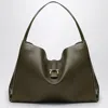 Ferragamo Large Olive Green Leather Tote Bag Women