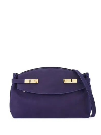 Ferragamo Hug Pouch Leather Crossbody Bag In Midnight