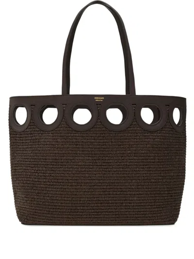 Ferragamo Large Raffia Tote Bag