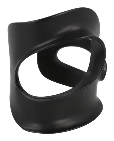 Ferragamo Large Sculptural Cutout Bracelet In Black