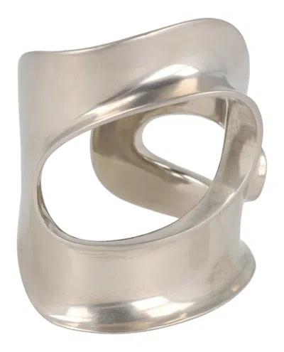 Ferragamo Small Sculptural Cutout Bracelet In Silver