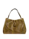 Ferragamo Large Snakeskin Gancio-hardware Tote Bag In Yellow