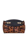 Ferragamo Large Studio Leopard-print Clutch Bag In Neutrals
