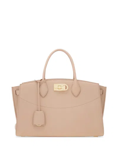 Ferragamo Large Studio Soft Tote Bag In Neutral