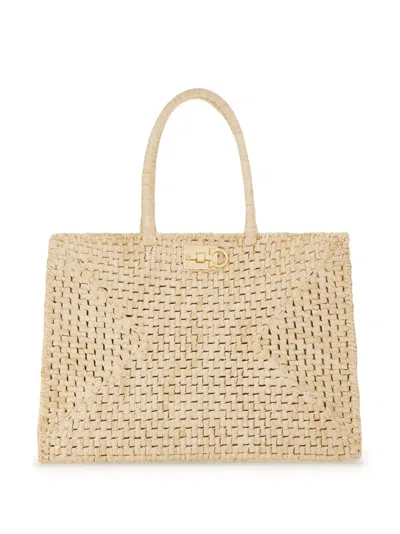 Ferragamo Large The Studio Tote Bag In Neutrals