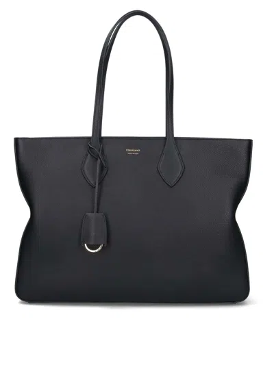 Ferragamo Large Tote Bag In Black