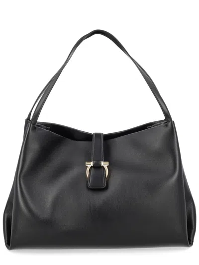 Ferragamo Large Tote Bag In Black