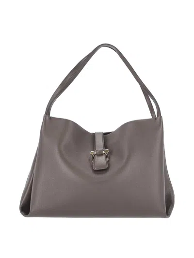 Ferragamo Large Tote Bag In Gray