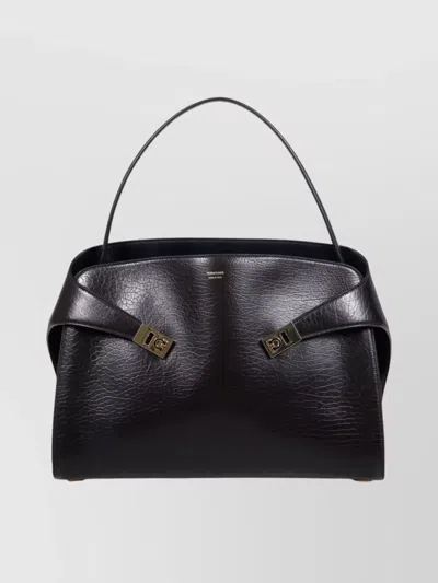 FERRAGAMO LARGE TWO-TONE SHOULDER TOTE BAG