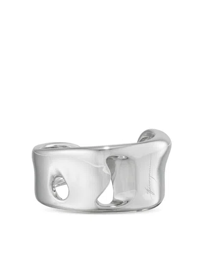 Ferragamo Large Vara Bangle In Silver