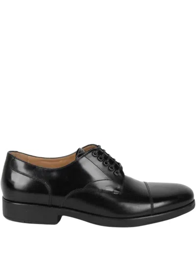Ferragamo Man Lace-up Shoes Black Size 7 Leather