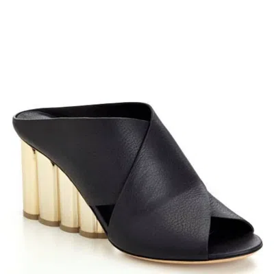 Ferragamo Lasa 70 Leather Mules In Black