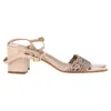 Ferragamo Laser Cut Sandal Heels In Nude Leather In Neutral