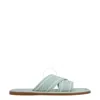 Ferragamo Laurene Logo Cotton Flat Sandals In Green