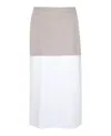Ferragamo Layered Panel Midi Skirt In White