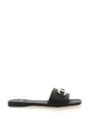 Ferragamo 'leah' Black Sandals With Gancini Plate On Front In Multicolor