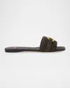 Ferragamo 'leah' Black Sandals With Gancini Plate On Front