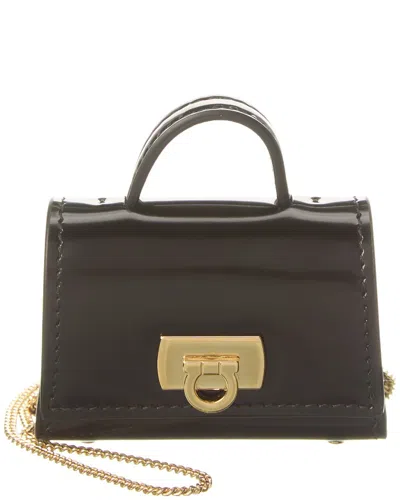 Ferragamo Leather Airpods Case In Black