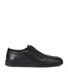 Ferragamo Alfie Leather Low-top Sneakers In Black