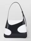 Ferragamo Two-tone Leather And Canvas Cut Out L Shoulder Bag