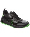 Ferragamo Logo-embossed Leather Sneakers In Black