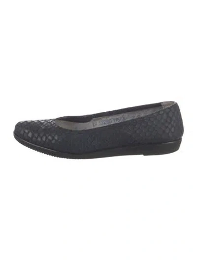 Pre-owned Ferragamo Leather Animal Print Ballet Flats In Blue
