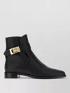 Ferragamo Zanira Leather Ankle Boots In Black