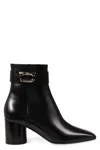 Ferragamo Lamb Leather Ankle Boots With Block Heel In Black