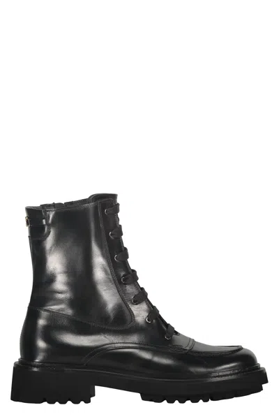 Ferragamo Leather Ankle Boots In Black