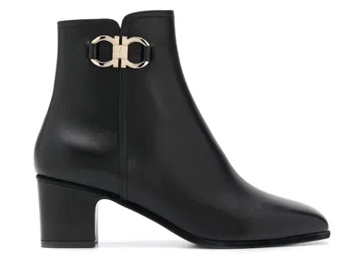 Pre-owned Ferragamo Leather Ankle Boots (women's) Sneakers In Black