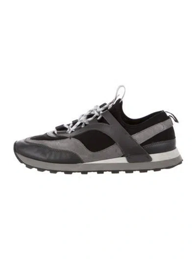 Pre-owned Ferragamo Leather Athletic Sneakers In Silver